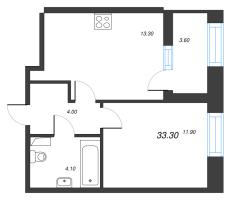 1 ккв № 393 Корп.: 2.2 , Секция 11  в ЖК Svetlana Park