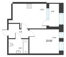 1 ккв № 363 Корп.: 2.2 , Секция 11  в ЖК Svetlana Park