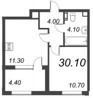 1 ккв № 49 Корп.: 2.2 , Секция 2  в ЖК Svetlana Park