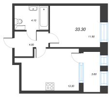 1 ккв № 377 Корп.: 2.2 , Секция 11  в ЖК Svetlana Park