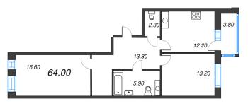 2 ккв № 145 Корп.: 2.2 , Секция 4  в ЖК Svetlana Park