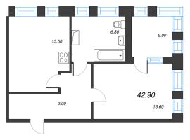 1 ккв № 401 Корп.: 2.2 , Секция 11  в ЖК Svetlana Park