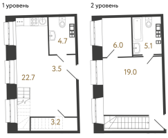 2 ккв (Евро) № 81 Корп.: Е , Секция 1  в ЖК Светоч