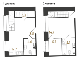 2 ккв (Евро) № 82 Корп.: Е , Секция 1  в ЖК Светоч