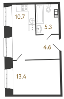 1 ккв № 66 Корп.: Е , Секция 1  в ЖК Светоч