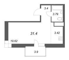 Студия № 5.1.1 Корп.: 1 , Секция 1  в ЖК Talento