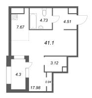 Студия № 57 Корп.: 1 , Секция 2  в ЖК Talento