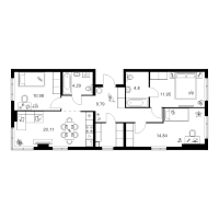 4 ккв (Евро) № 4.6.4 Корп.: 4.1 , Секция 4  в ЖК Таллинский парк