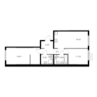 3 ккв (Евро) № 2.9.1 Корп.: 3.1 , Секция 2  в ЖК Таллинский парк