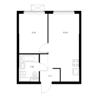 2 ккв (Евро) № 1.11.7 Корп.: 3.3 , Секция 1  в ЖК Таллинский парк