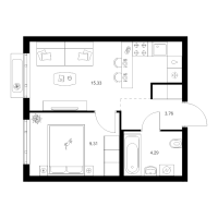 2 ккв (Евро) № 1.4.7 Корп.: 4.2 , Секция 1  в ЖК Таллинский парк