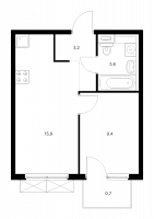 2 ккв (Евро) № 1.8.3 Корп.: 2.1 , Секция 1  в ЖК Таллинский парк