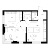 2 ккв № 1.1.4 Корп.: 4.2 , Секция 1  в ЖК Таллинский парк