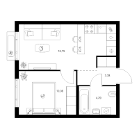 2 ккв (Евро) № 1.5.8 Корп.: 4.2 , Секция 1  в ЖК Таллинский парк