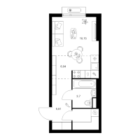 Студия № 2.4.5 Корп.: 4.1 , Секция 2  в ЖК Таллинский парк