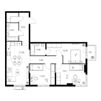 4 ккв (Евро) № 1.10.5 Корп.: 4.2 , Секция 1  в ЖК Таллинский парк