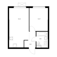 2 ккв (Евро) № 1.11.9 Корп.: 3.3 , Секция 1  в ЖК Таллинский парк