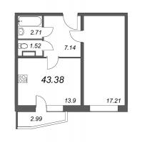 2 ккв (Евро) № 145 Корп.: 1 , Секция 1  в ЖК Тандем