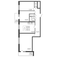 3 ккв № 647 Корп.: 2 , Секция 3  в ЖК Тандем