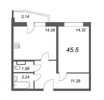 2 ккв (Евро) № 60 Корп.: 1 , Секция 1  в ЖК Тандем