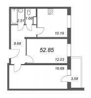 2 ккв № 242 Корп.: 1 , Секция 3  в ЖК Тандем