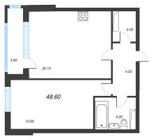 2 ккв (Евро) № 89 Корп.: 10 , Секция 1  в ЖК Тайм Сквер