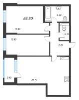 3 ккв (Евро) № 92 Корп.: 10 , Секция 1  в ЖК Тайм Сквер