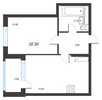 2 ккв (Евро) № 87 Корп.: 8 , Секция 1  в ЖК Тайм Сквер