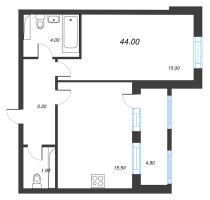 2 ккв (Евро) № 46 Корп.: 11 , Секция 1  в ЖК Тайм Сквер