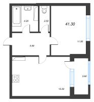 2 ккв (Евро) № 13 Корп.: 10 , Секция 1  в ЖК Тайм Сквер