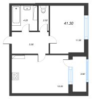 2 ккв (Евро) № 36 Корп.: 10 , Секция 1  в ЖК Тайм Сквер