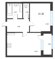 2 ккв (Евро) № 72 Корп.: 10 , Секция 1  в ЖК Тайм Сквер