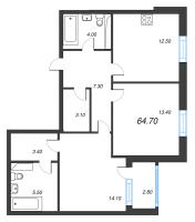 2 ккв № 81 Корп.: 8 , Секция 1  в ЖК Тайм Сквер