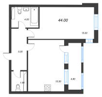 2 ккв (Евро) № 13 Корп.: 11 , Секция 1  в ЖК Тайм Сквер