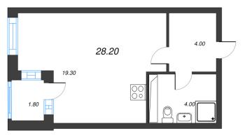 Студия № 111 Корп.: 9 , Секция 1  в ЖК Тайм Сквер
