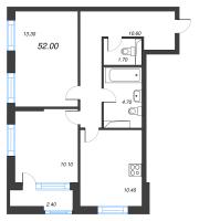 2 ккв № 109 Корп.: 9 , Секция 1  в ЖК Тайм Сквер