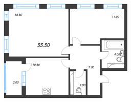 2 ккв № 9 Корп.: 5 , Секция 1  в ЖК Тайм Сквер