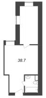 1 ккв № 5.34 Корп.: 25-27А , Секция 1  в ЖК Тележная 21-29