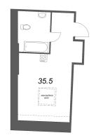 Студия № 6.1 Корп.: 21А , Секция 1  в ЖК Тележная 21-29