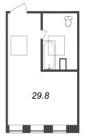 Студия № 6.20 Корп.: 23А , Секция 2  в ЖК Тележная 21-29