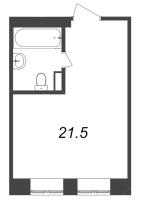 Студия № 4.53 Корп.: 29Г , Секция 1  в ЖК Тележная 21-29