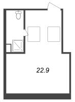 Студия № 6.23 Корп.: 23А , Секция 2  в ЖК Тележная 21-29