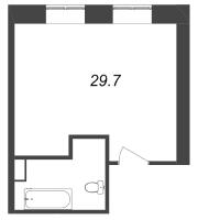 Студия № 6.24 Корп.: 23А , Секция 2  в ЖК Тележная 21-29