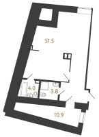 1 ккв № 159 Корп.: 5 , Секция 1  в ЖК Типография