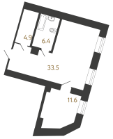 2 ккв (Евро) № 118 Корп.: 4 , Секция 1  в ЖК Типография