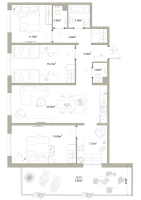 4 ккв (Евро) № 281 Корп.: 3.2-1 , Секция 3  в ЖК Тишин
