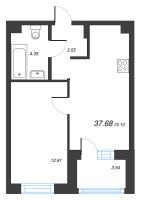 2 ккв (Евро) № 104 Корп.: 3.4-1 , Секция 2  в ЖК Тишин