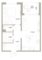 2 ккв (Евро) № 100 Корп.: 3.2-1 , Секция 2  в ЖК Тишин