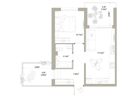 2 ккв (Евро) № 74 Корп.: 3.2-1 , Секция 1  в ЖК Тишин