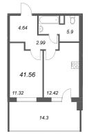 1 ккв № 83 Корп.: 3.6-1 , Секция 2  в ЖК Тишин
